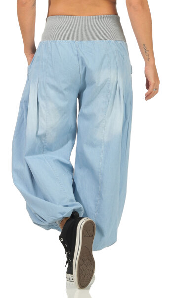 Pumphose Denim Style Haremshose 6258 (hellblau)