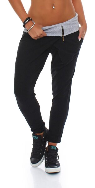 Jogginghose in Wickel Optik Baggy 3318 (schwarz)