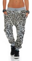 Sweatpants mit Leoparden Print 3344 (hellgrau)