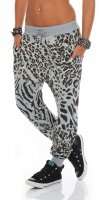 Sweatpants mit Leoparden Print 3344 (hellgrau)