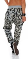 Sweatpants mit Leoparden Print 3344 (hellgrau)