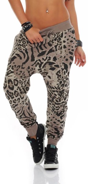 Sweatpants mit Leoparden Print 3344 (fango)