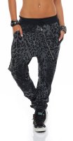 Sweatpants mit Leoparden Print 3344 (schwarz)