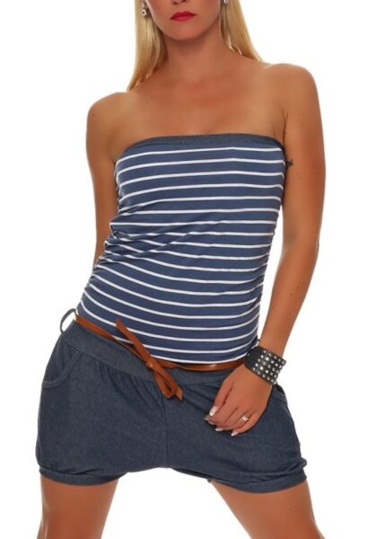 Einteiler kurz Marine Look Jumpsuit 9646 (jeansblau)