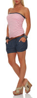 Einteiler kurz Marine Look Jumpsuit 9646 (rosa)