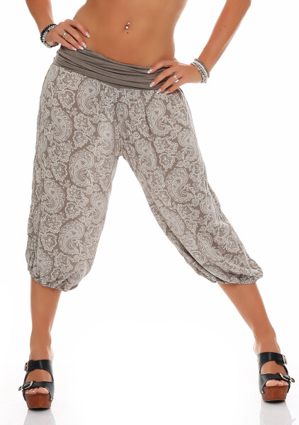 Capri Hose mit Orient Print 8581 (fango)