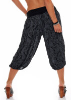 Capri Hose mit Orient Print 8581 (schwarz)