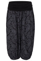 Capri Hose mit Orient Print 8581 (schwarz)