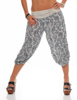 Capri Hose mit Orient Print 8581 (creme)