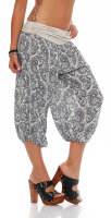 Capri Hose mit Orient Print 8581 (creme)