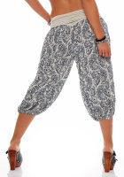 Capri Hose mit Orient Print 8581 (creme)