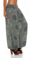 Pumphose mit Print Freizeithose 7181 (oliv)