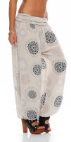 Pumphose mit Print Freizeithose 7181 (beige)