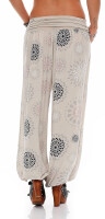Pumphose mit Print Freizeithose 7181 (beige)