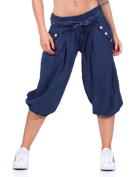 kurze Pumphose in Unifarben Pants 3416 (dunkelblau)