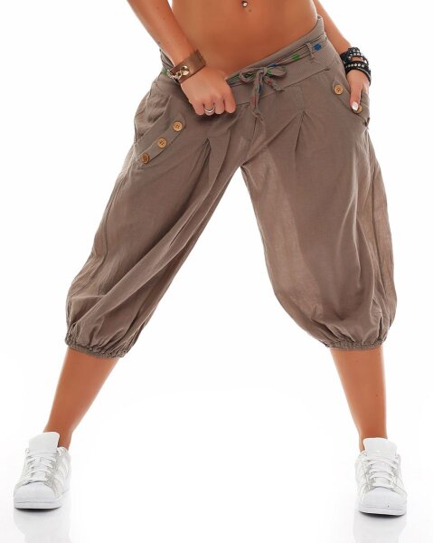 kurze Pumphose in Unifarben Pants 3416 (fango)