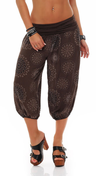 kurze Pumphose mit Print 7182 (dunkelbraun)
