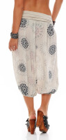 kurze Pumphose mit Print 7182 (beige)