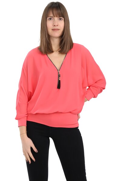 Bluse im Fledermaus Look 6297 (coral)