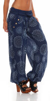 Pumphose mit Print Freizeithose 3481 (dunkelblau)