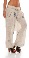 Pumphose mit Print Freizeithose 3481 (beige)