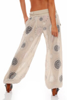 Pumphose mit Print Freizeithose 3481 (beige)