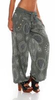 Pumphose mit Print Freizeithose 3481 (oliv)