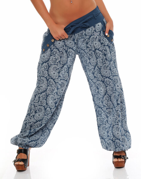 Pumphose mit Orient Print 3488 (jeansblau)