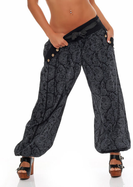Pumphose mit Orient Print 3488 (schwarz)