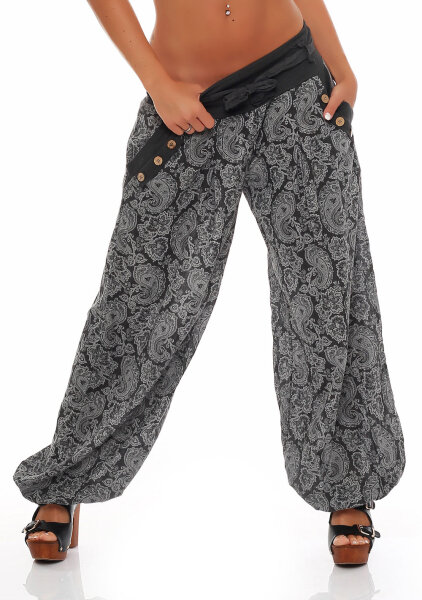 Pumphose mit Orient Print 3488 (dunkelgrau)