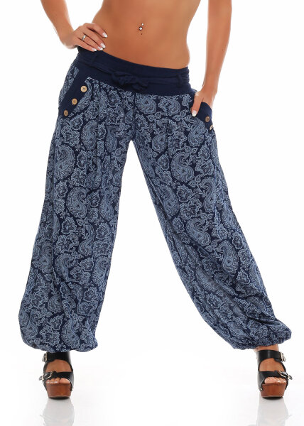 Pumphose mit Orient Print 3488 (dunkelblau)