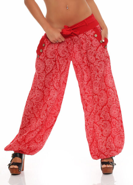 Pumphose mit Orient Print 3488 (rot)