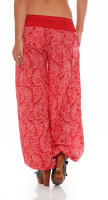 Pumphose mit Orient Print 3488 (rot)