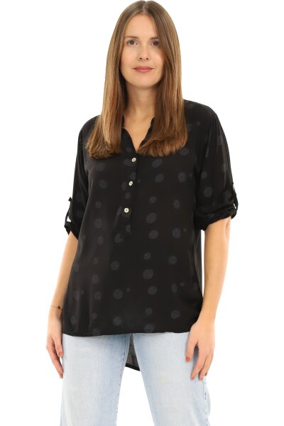 Bluse mit Print Tunika 6703 (schwarz)