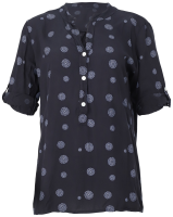 Bluse mit Print Tunika 6703 (schwarz)