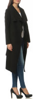 Mantel lang mit Wasserfall Schnitt Coat 3040 (schwarz)