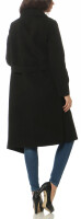 Mantel lang mit Wasserfall Schnitt Coat 3040 schwarz