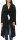 Mantel lang mit Wasserfall Schnitt Coat 3040 schwarz