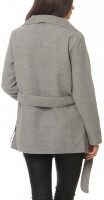 Mantel kurz mit Wasserfall Schnitt Coat 3041 (hellgrau)
