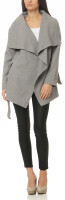 Mantel kurz mit Wasserfall Schnitt Coat 3041 (hellgrau)