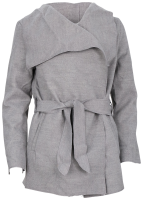 Mantel kurz mit Wasserfall Schnitt Coat 3041 (hellgrau)