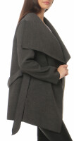 Mantel kurz mit Wasserfall Schnitt Coat 3041 (dunkelgrau)