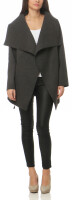 Mantel kurz mit Wasserfall Schnitt Coat 3041 (dunkelgrau)