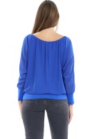 Bluse mit passender Kette 1133 (blau)