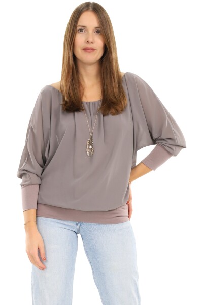 Bluse mit passender Kette 1133 (fango)