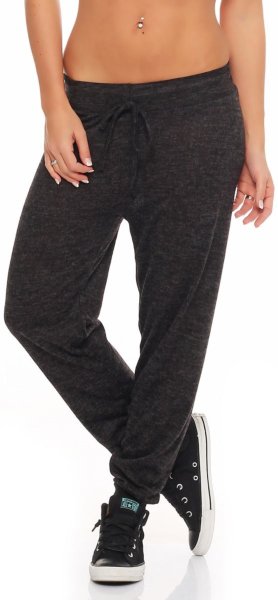 Jogginghose meliert Stoffhose 5381 (dunkelgrau)