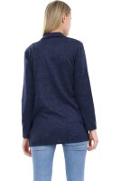 Strickjacke lang meliert Weste 5021 (dunkelblau)