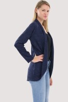 Strickjacke lang meliert Weste 5021 (dunkelblau)