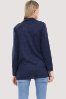 Strickjacke lang meliert Weste 5021 (dunkelblau)
