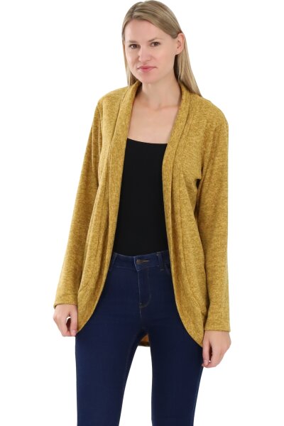 Strickjacke lang meliert Weste 5021 (dunkelgelb)
